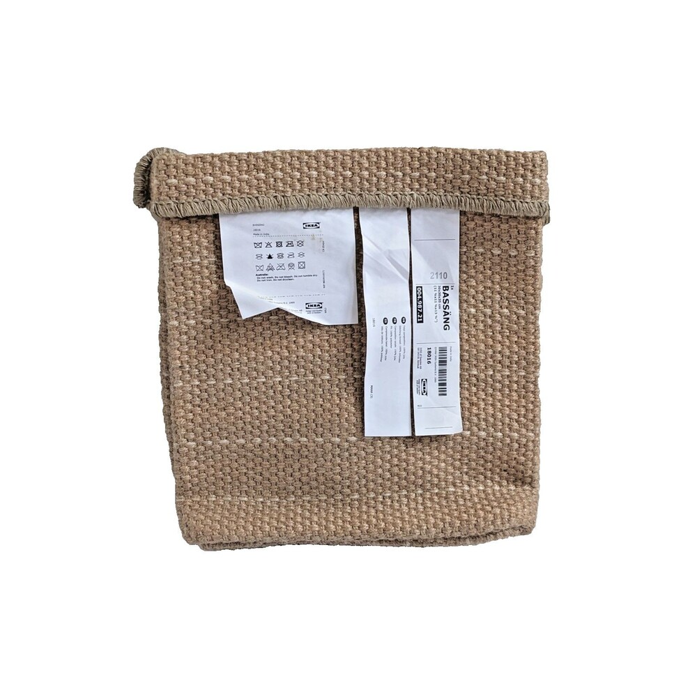 IKEA BASSÅNG Woven Storage Basket Bin Natural Jute Look 11x11x11 New with‎ Tags